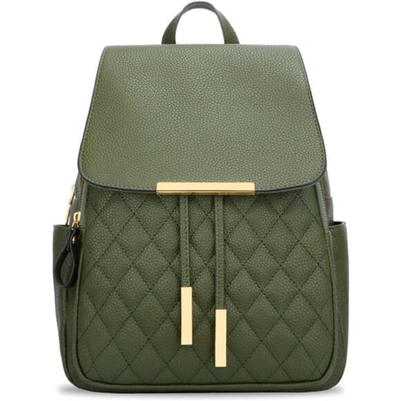 Quilted Trendy Leather Backpack Purse for Women and Ladies Shoulder - Picture 4 of 6